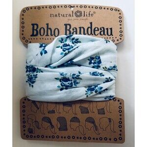 BOHO BANDEAU Blue Floral Natural Life Full Boho NEW